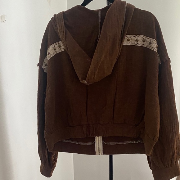 POL Brown Bomber Jacket with Cream Details - Picture 9 of 9